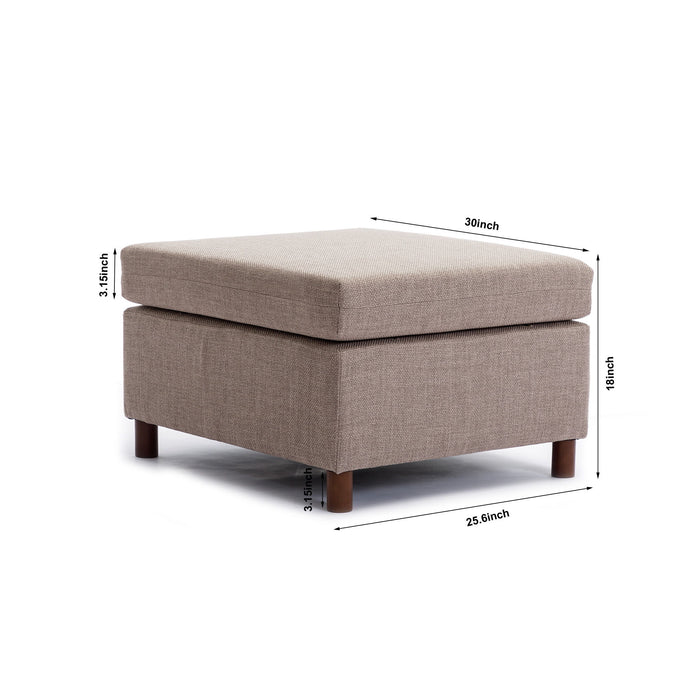 3 Seat Module Sectional Sofa Couch With 1 Ottoman For Living Room, Seat Cushion And Back Cushion Non-Removable And Non-Washable