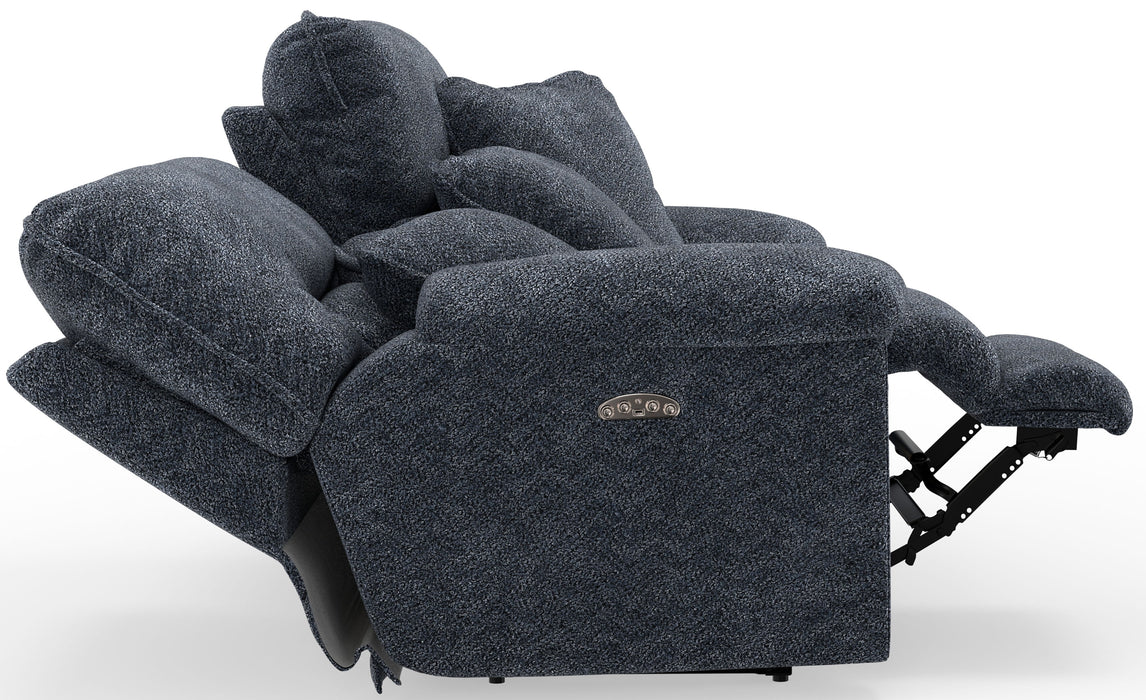 Paxon - Deep Seat Power Reclining Loveseat With Power Adjustable Headrest - Smoke