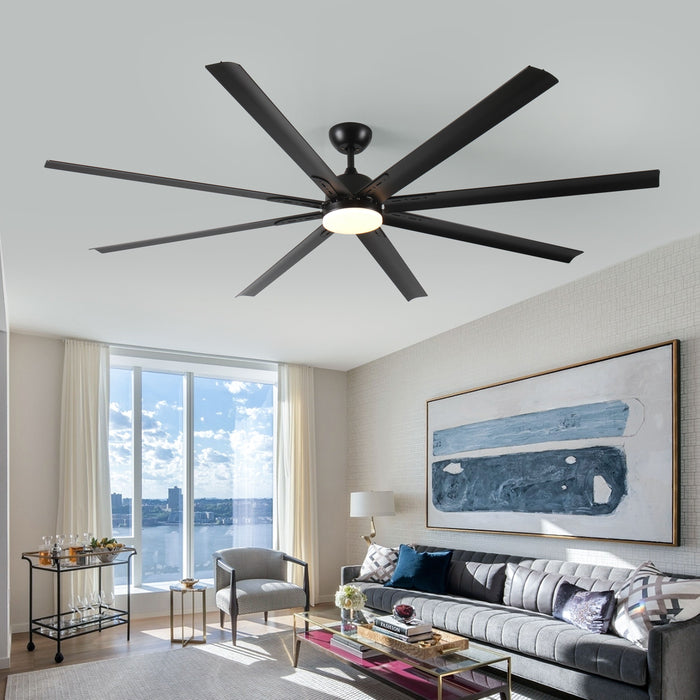 Super Large Black Ceiling Fan With Remote Control - Black