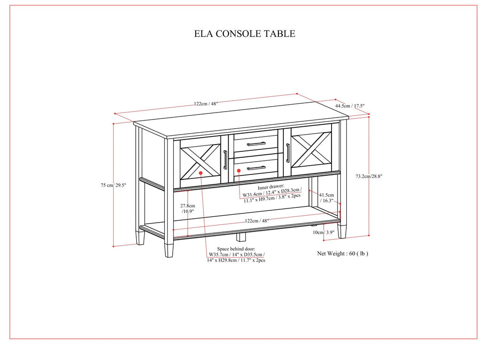 Ela - Console Table - Smoky Brown