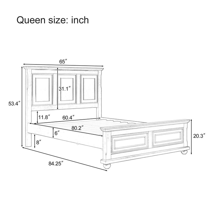 Bed Traditional Town And Country Style Pinewood Vintage