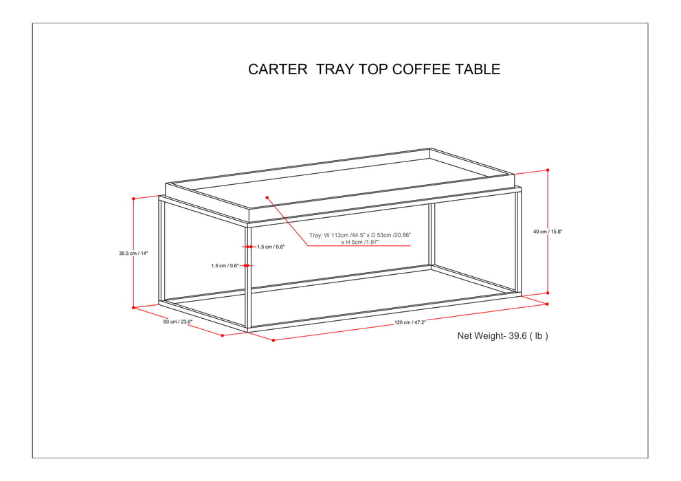 Carter - Tray Top Coffee Table - Natural Acacia