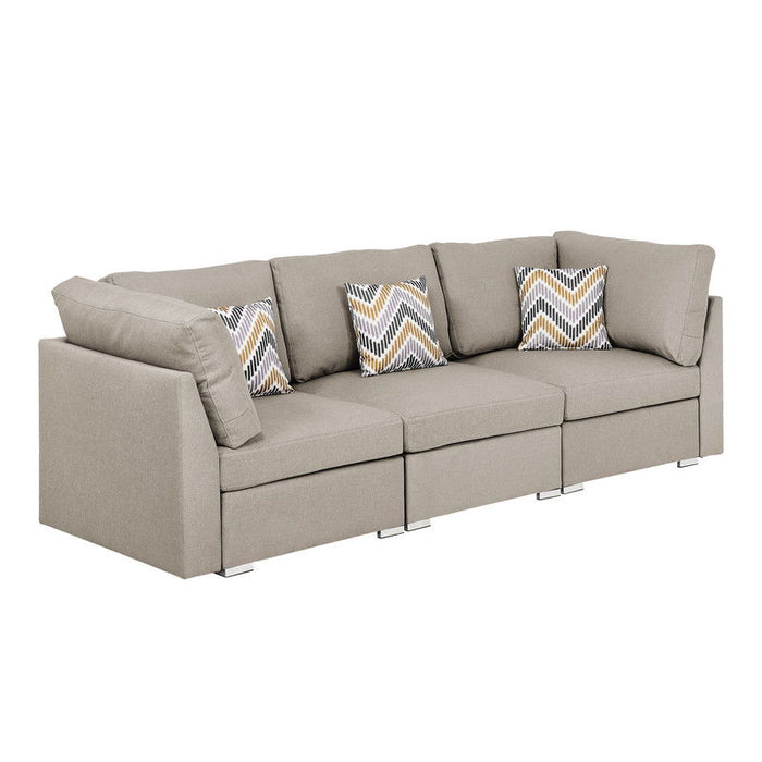 Amira - Fabric Sofa Couch With Pillows