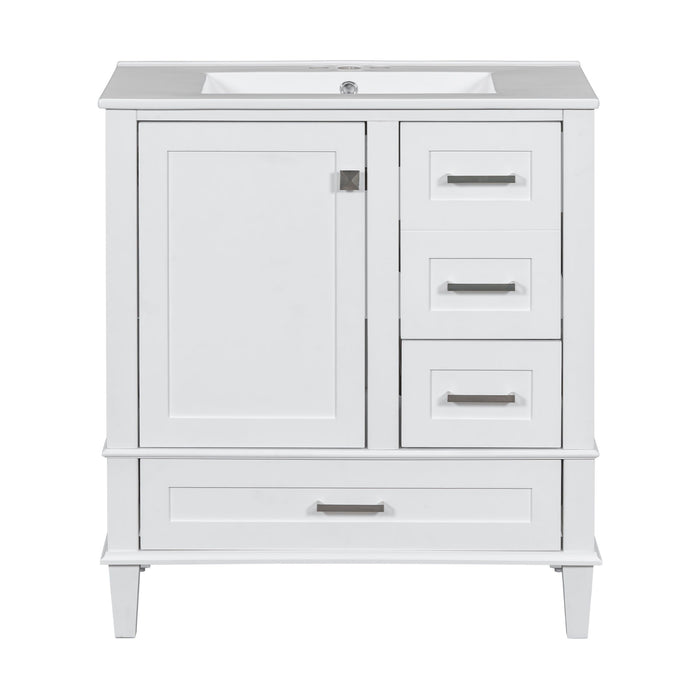 Bathroom Vanity, Modern Bathroom Cabinet With Sink Combo Set, Bathroom Storage Cabinet With A Soft Closing Door And 3 Drawers, Solid Wood Frame