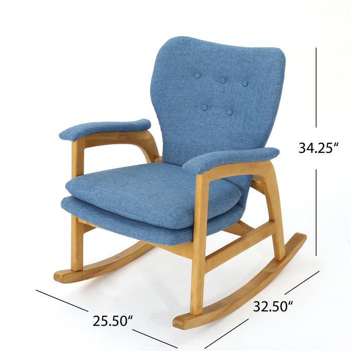 Mid-Century Fabric Rocking Chair