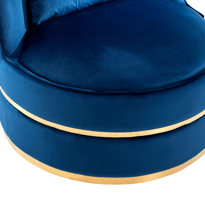 360° Swivel Accent Chair Velvet Modern Upholstered Barrel Chair Over-Sized Soft Chair With Seat Cushion For Living Room