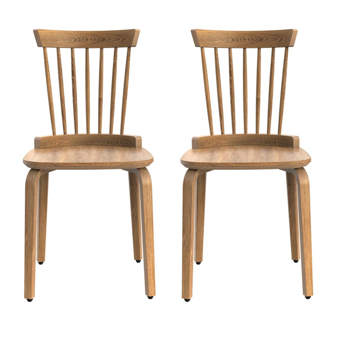 Solid Wood Slat Back Windsor Chair (Set of 2) - Natural