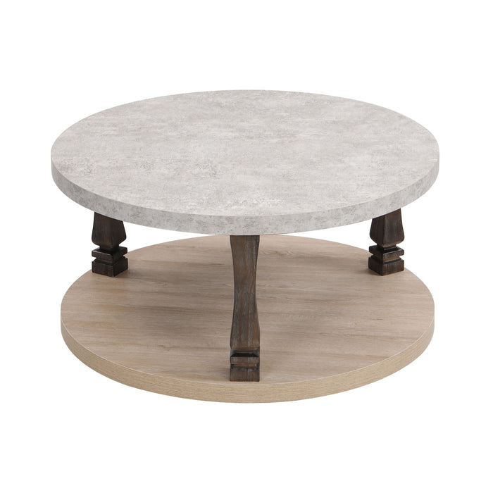 Mid-Century 2 Tier Round Table With Storage Shelf