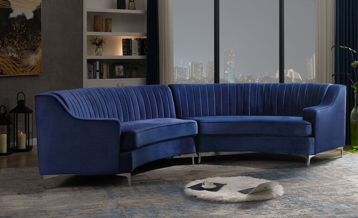 Velvet Curved Sofa