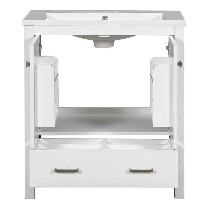 Bathroom Vanity With Single Sink, Combo Cabinet Undermount Sink, Bathroom Storage Cabinet With 2 Doors And A Drawer, Soft Closing, Multifunctional Storage, Solid Wood Frame