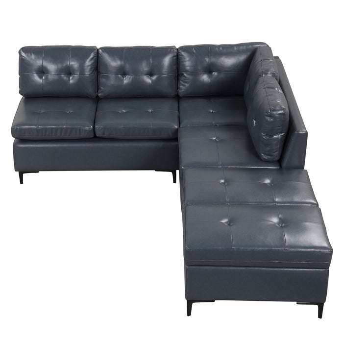 L-Shaped Corner Sofa Sectional Sofa Couch With Movable Storage Ottomans For Living Room