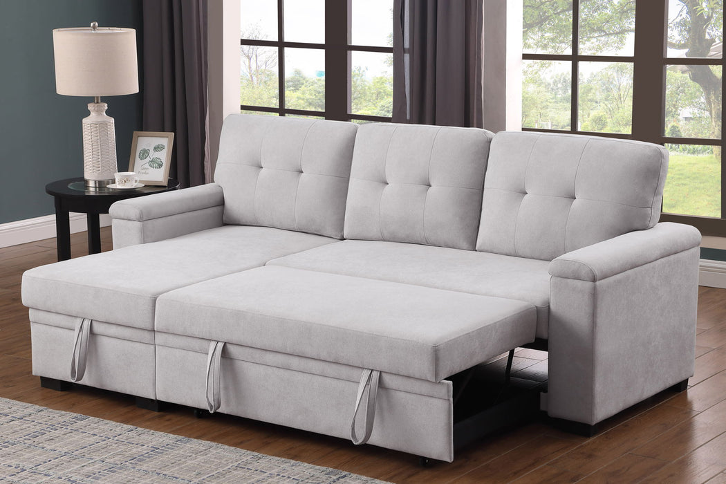 Lucca II  - 84.5"W Reversible Sleeper Sectional Sofa with Storage Chaise