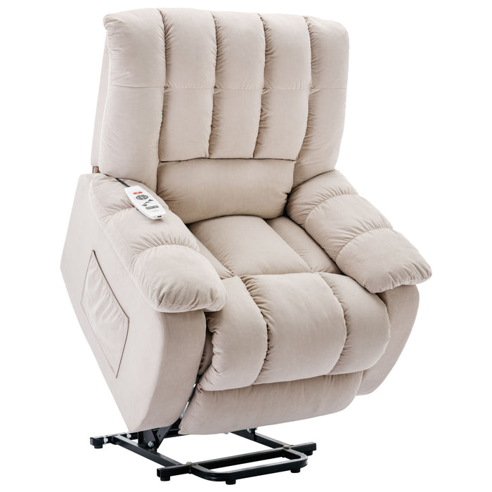 Massage Recliner Chair Electric Power Lift Recliner Chairs With Heat, Vibration, Side Pocket For Living Room Bedroom