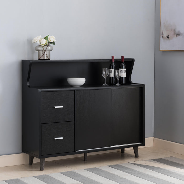 Buffet Cabinet, Coffee Bar With Storage Compartments - Black