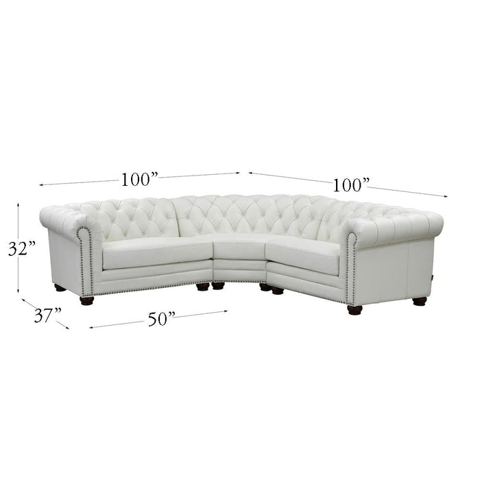 Aliso - Leather Symmetrical Sectional - Creamy White