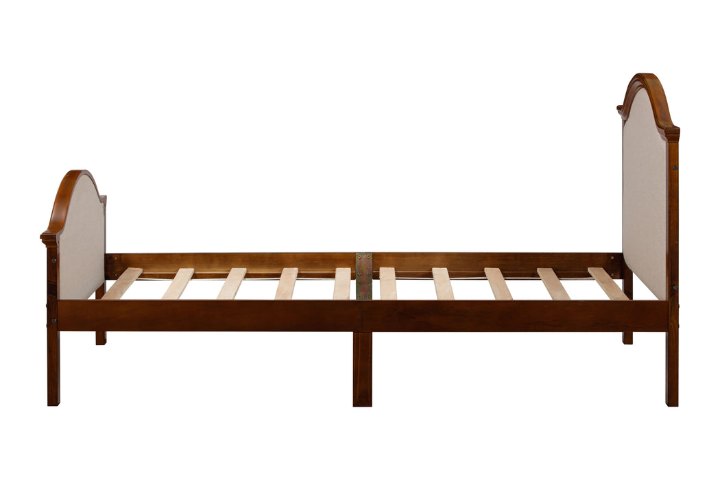 Bed With Upholstered Headboard And Footboard, With Slats