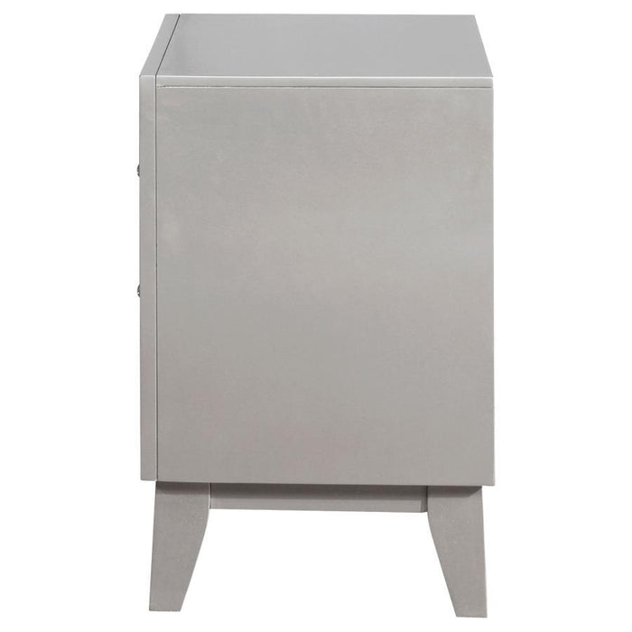 Leighton - 2-Drawer Nightstand - Metallic Mercury