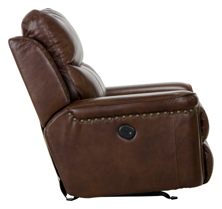 Ceretti - Power Wall Hugger Recliner - Brown Top Grain Italian Leather Match