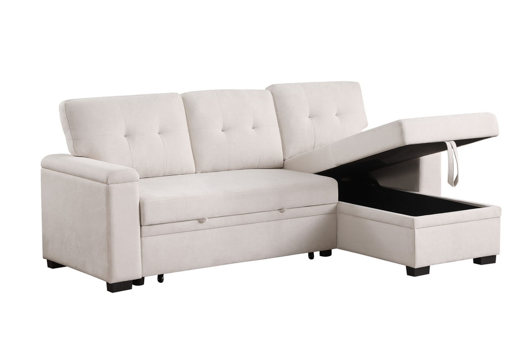 Lucca II  - 84.5"W Reversible Sleeper Sectional Sofa with Storage Chaise