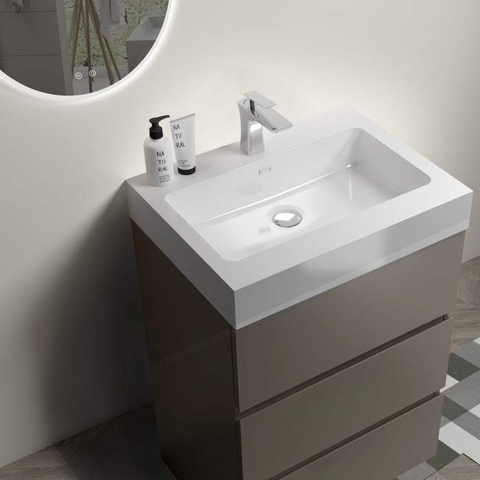 Alice - Bathroom Vanity With Sink, Large Storage Freestanding Bathroom Vanity For Modern Bathroom, One-Piece Sink Basin Without Drain And Faucet