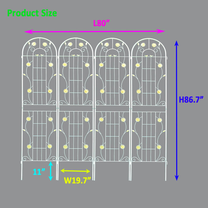 Metal Garden Trellis Rustproof Trellis For Climbing Plant Outdoor Flower Support