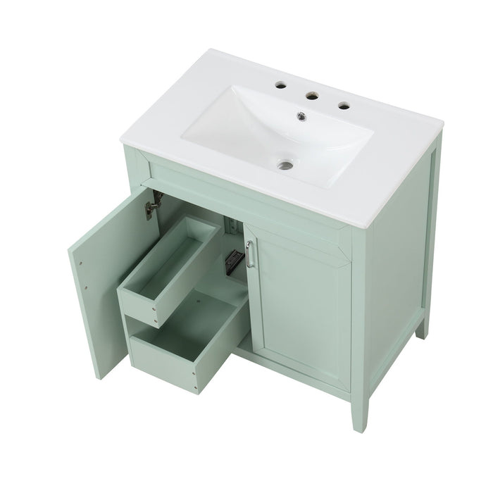 Bathroom Vanity With Sink, Combo, Cabinet With Doors And Drawer, Solid Frame And MDF Board