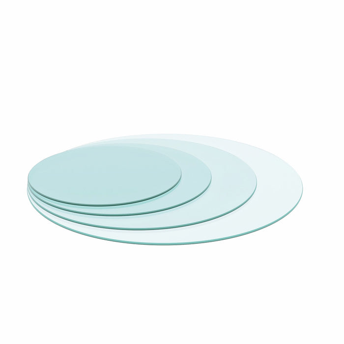 36" Round Tempered Glass Table Top Clear Glass 1 / 4’’" Thick Round Polished Edge - Transparent