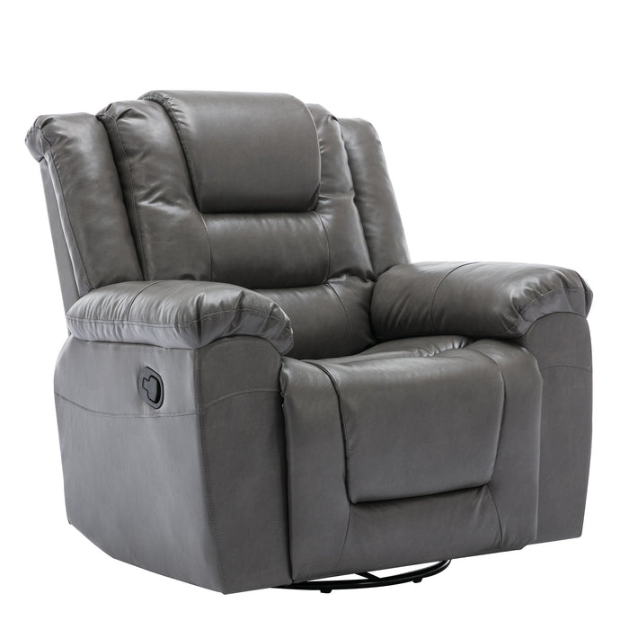 360° Swivel And Rocking Home Theater Recliner Manual Recliner Chair With Wide Armrest For Living Room