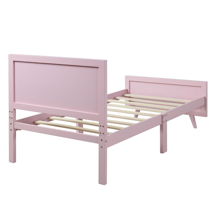 Twin Platform Bed Frame Mattress Foundation With Headboard And Wood Slat Support