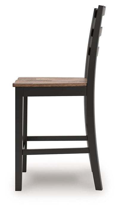 Wildenauer - Brown / Black - Barstool (Set of 2)