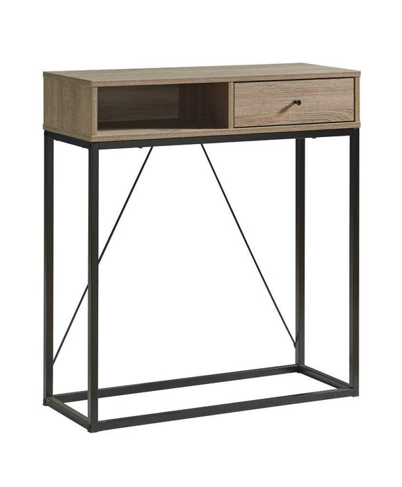 Console Table With One Drawer And Open Cubby - Brown & Black