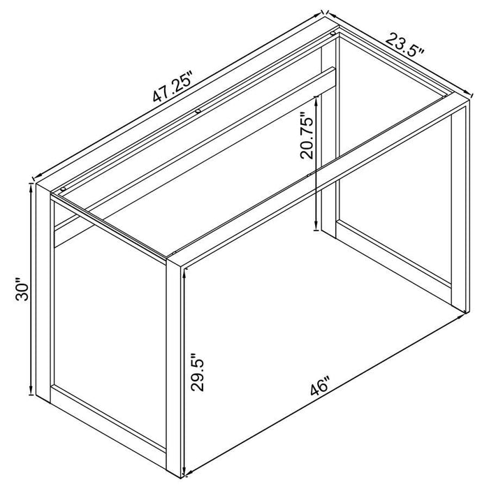 Hartford - Glass Top Writing Desk - Chrome