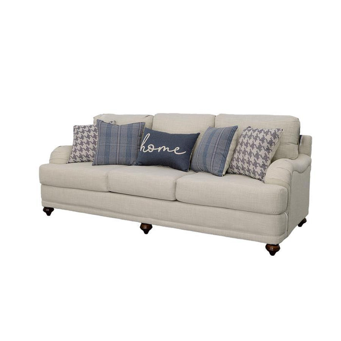 Glenn - Recessed Arms Sofa - Light Gray