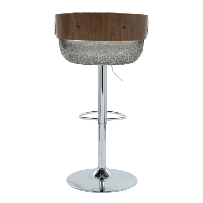 Elisa - Mid Century Modern Adjustable Barstool With Swivel With Oval Footrest (Set of 2)