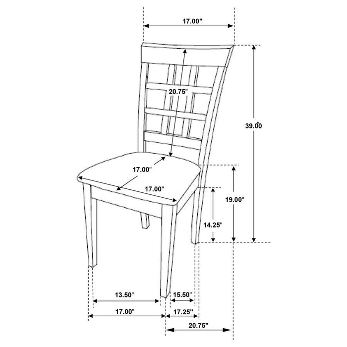 Gabriel - Lattice Back Side Chairs (Set of 2) - Cappuccino And Tan