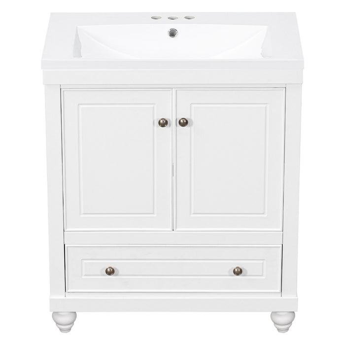 Bathroom Vanity With Sink, Combo, Cabinet With Doors And Drawer, Solid Frame And MDF Board