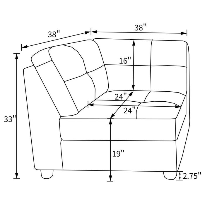 Claude - 7 Piece Upholstered Modular Tufted Sectional - Dove