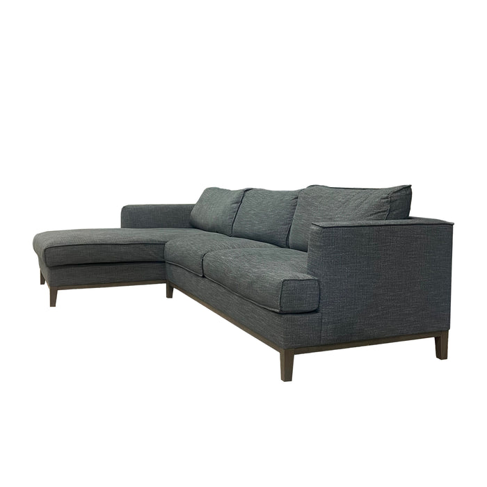 Aspen - Left Facing Sectional Leather - Gray