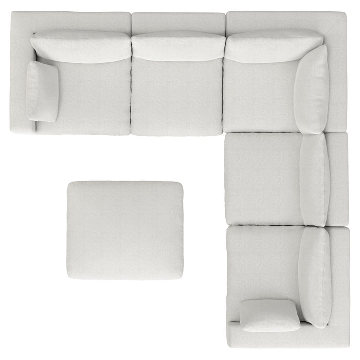 Jasmine - Corner Sectional Sofa and Ottoman - Cloud Gray