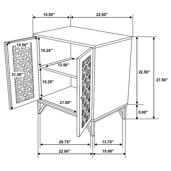 Zaria - 2-Door Wooden Accent Cabinet - Brown