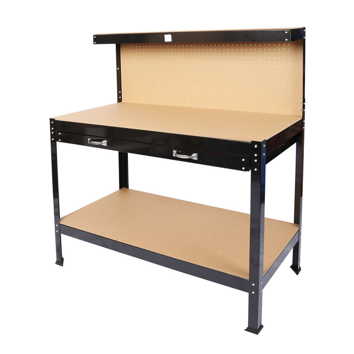 Wood Work Bench - Black / Light Brown