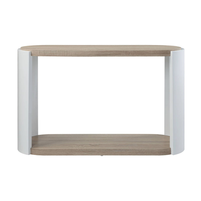 Zoma - High Gloss Sofa Table - Oak / White