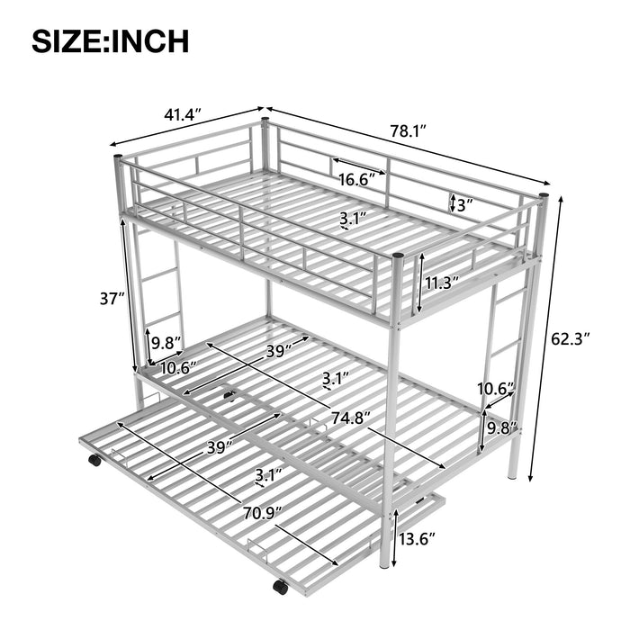 Twin Over Twin Bunk Bed With Trundle