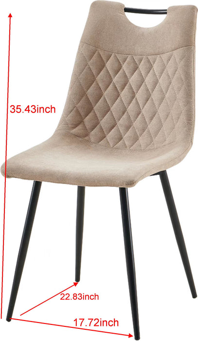 Seat Chair, Dining Chair, Coffee Chair (Set of 4) - Black / Beige