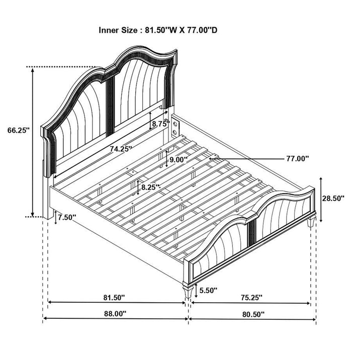 Evangeline - Wood LED Panel Bed