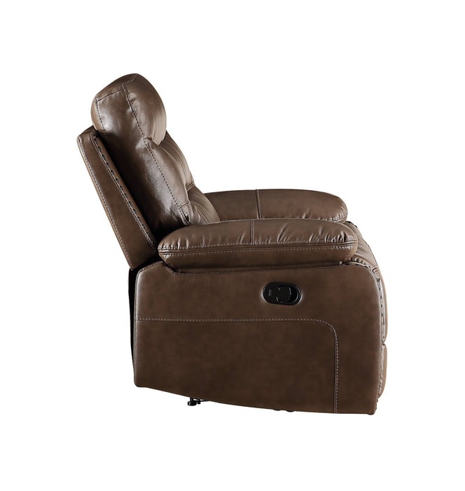 Aashi - Leather Gel Match Recliner Sofa - Brown