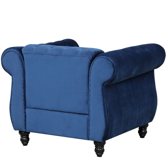 Modern Sofa Dutch Plush Upholstered Sofa, Solid Wood Legs, Buttoned Tufted Backrest