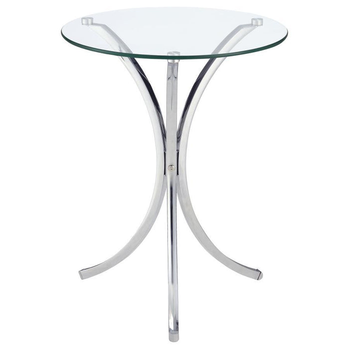 Eloise - Round Accent Table With Curved Legs - Chrome