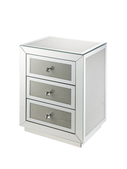 Noralie - Accent Table Mirrored / Faux Dimaonds - Silver