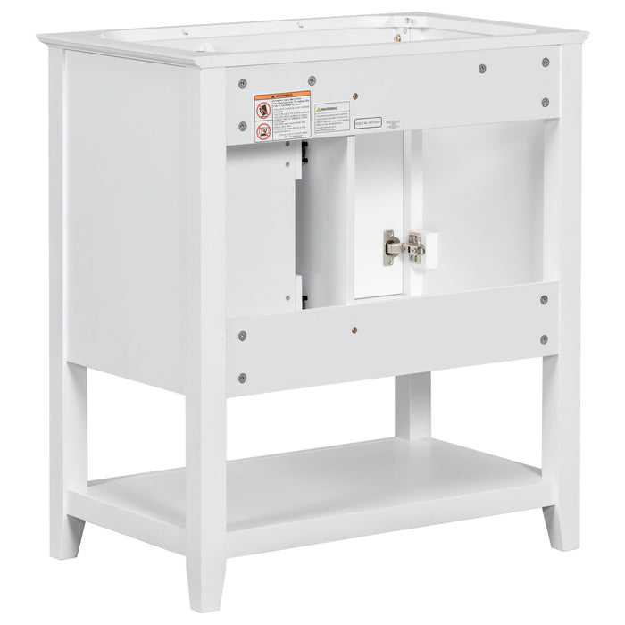 Bathroom Vanity Without Sink Top, Cabinet Base Only, Vanity With Multi-Functional Drawer - White